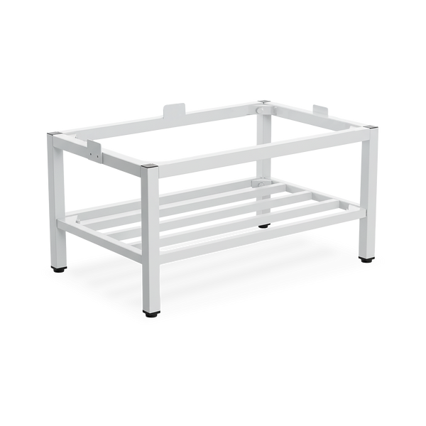 Fußgestell mit Schuhrost für Spinde in Lichtgrau