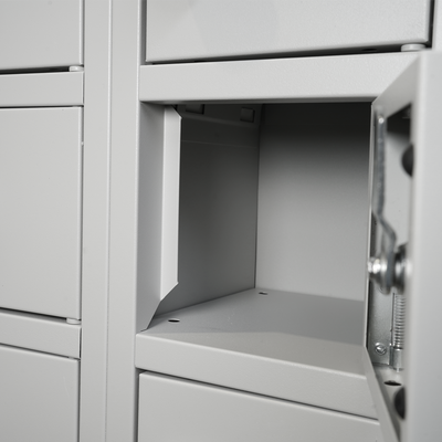 Stahl-Wertfachschrank | 10 Fächer – Lichtgrau