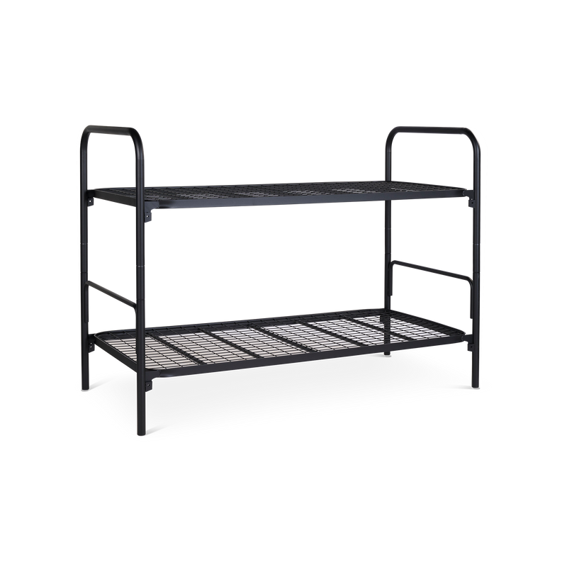 Doppelbett aus Stahlrohr – 1900 x 800 – Tiefschwarz