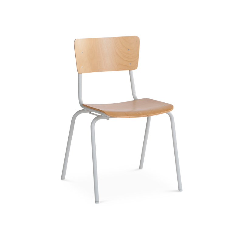 Holz-Stapelstuhl mit extra breiter Sitzfläche (390 mm)