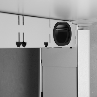 SET | T-Fuß Schreibtisch mit Holz-Rollcontainer (3 Schübe)