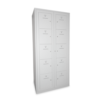 Verteilerschrank – 10 Fächer & 2-Abteile | Korpus Lichtgrau
