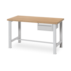 Werkbank 2000 mm breit – Fixe-Höhe & Quer-Travese | Budget-Star