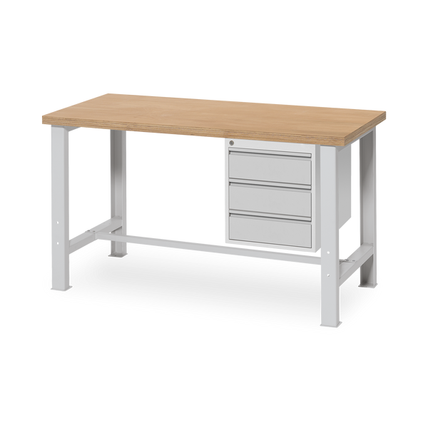 Werkbank 1500 mm breit – Fixe-Höhe & Quer-Travese | Budget-Star