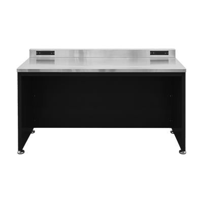 Arbeitstisch PRO mit Edelstahl-Arbeitsplatte – 1.830 mm, Tiefschwarz