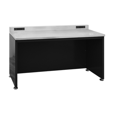Arbeitstisch PRO mit Edelstahl-Arbeitsplatte – 1.830 mm, Tiefschwarz