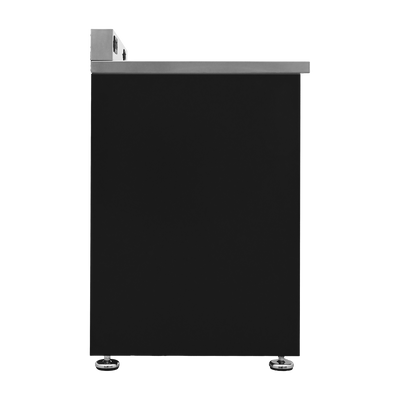 Arbeitstisch PRO mit Edelstahl-Arbeitsplatte – 1.830 mm, Tiefschwarz