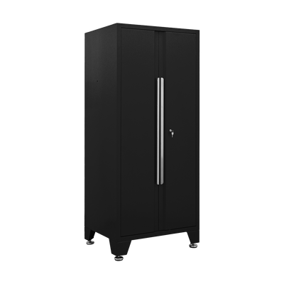 Hochschrank PRO mit T-Boden und 6 Fachböden – 900 mm, Tiefschwarz