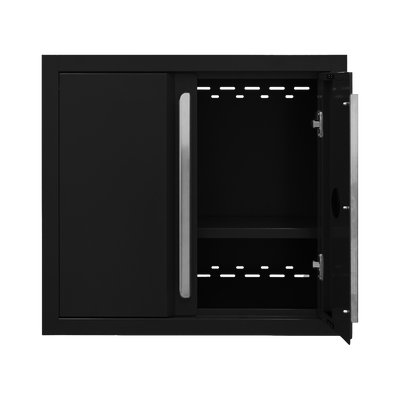 Wandschrank PRO mit 2 Türen und 1 Fachboden, 712 mm, Tiefschwarz