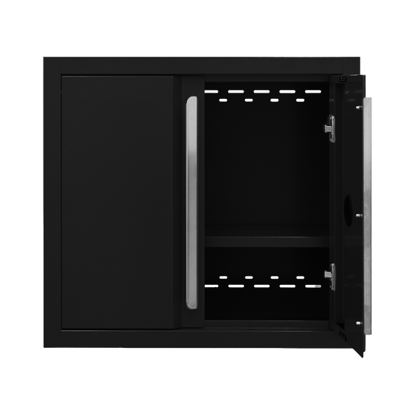 Wandschrank PRO mit 2 Türen und 1 Fachboden, 712 mm, Tiefschwarz