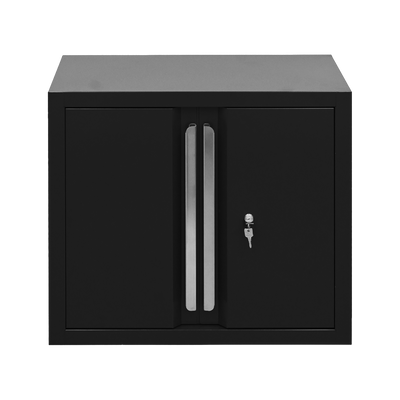 Wandschrank PRO mit 2 Türen und 1 Fachboden, 712 mm, Tiefschwarz