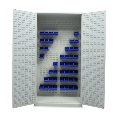 Werkstattschrank mit Lochwand für Kleinteil-Boxen