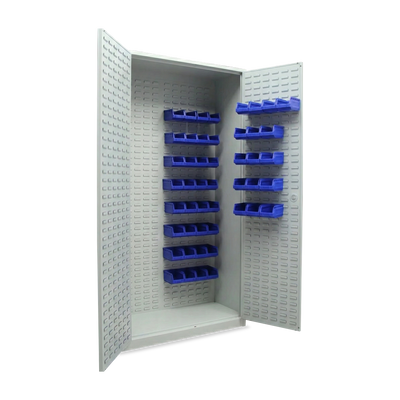 Werkstattschrank mit Lochwand für Kleinteil-Boxen