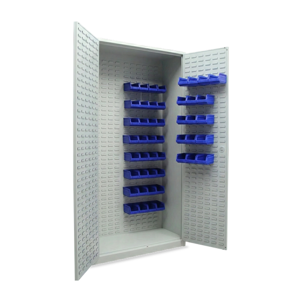 Werkstattschrank mit Lochwand für Kleinteil-Boxen