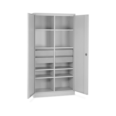Werkstattschrank (1200 x 450) mit 4 Schubladen & 8 Fachböden