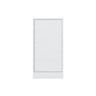 Werkzeugschrank (1-Türe) – 1 Fachboden & 2 Schubladen – Lichtgrau