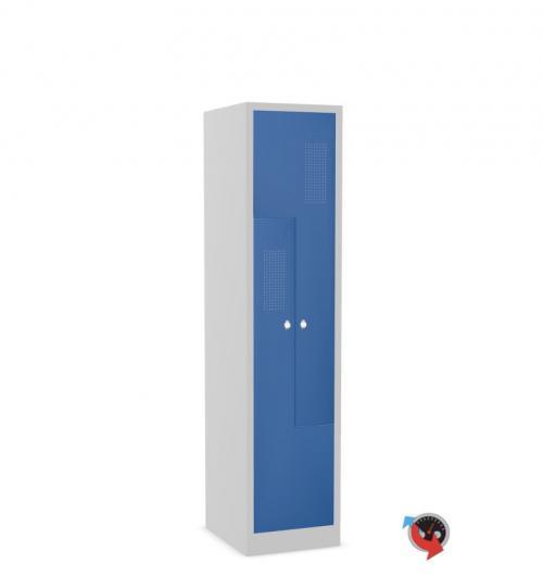 Stahl Z Schrank - Z Spinde - Türen blau - 2 Abteile - Gesamt 40 cm  breit - 2 Drehriegel - Lieferzeit ca. 2-3 Wochen ! 