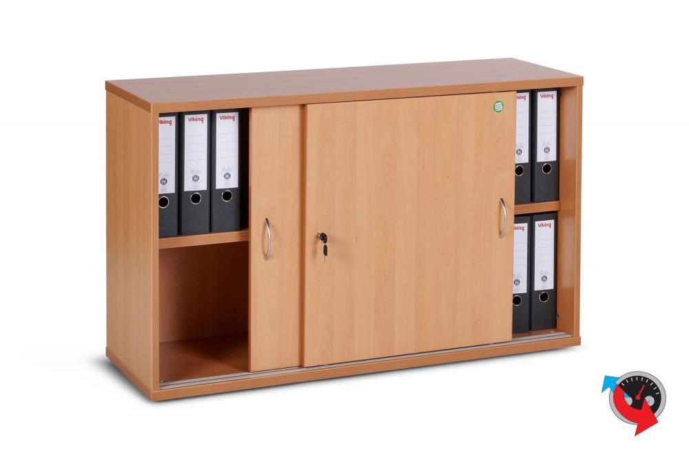 Holz Aktenschrank, Sideboard 2 OH und mit günstig sofort Schiebetüren Buche lieferbar 