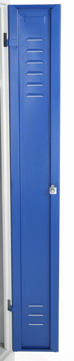 Stahl-Kleiderspind - Abteilbreite 30 cm - Gesamtbreite 60 cm - 2 Drehriegel - 2 Personen - blaue Türen  - der Klassiker - sofort lieferbar - verschweisst- der Schöne -Preisschlager !